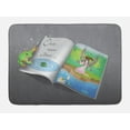 thumbnail image 1 of Cartoon Bath Mat, Book with a Words and a in the Rain by a Pond on a Greyscale Backdrop, Plush Bathroom Decor Mat with Non Slip Backing, 29.5" X 17.5", Multicolor, by Ambesonne, 1 of 2