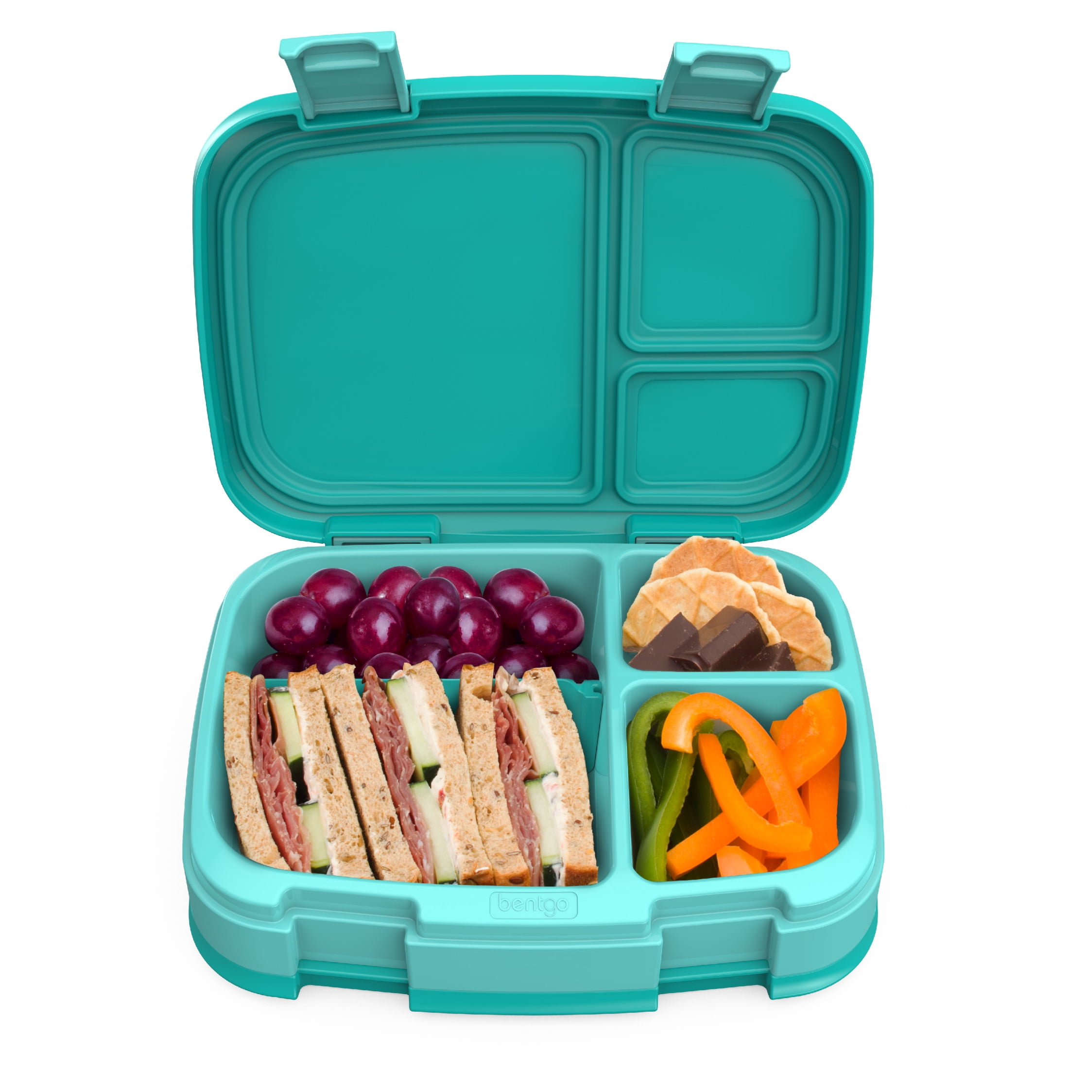(3 pack) Bentgo Fresh, Leak-Proof, Versatile 4-Compartment Bento-Style Lunch Box with Removable Divider, Portion-Controlled Meals for Teens and Adults On-The-Go, BPA-Free, Food-Safe Materials (Aqua)