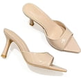 thumbnail image 5 of CHICVOMEY 2.75 IN Kitten Heels for Women Pointed Open toe Heels for Women Slip On Backless Mule Sandals Dress Shoes, 5 of 8