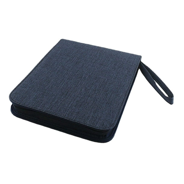 Estuche para pluma estilográfica, bolsa de lona de gran capacidad, portátil, multifuncional, a prueba de polvo, para colección, soporte de exhibición Cuadrícula azul 24