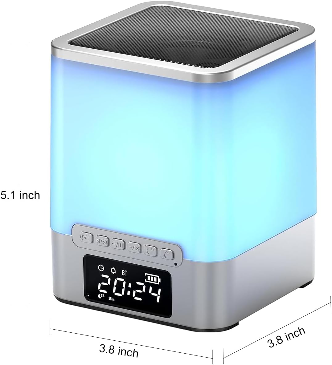 Sailstar Alarm Clock Bluetooth Speaker with Night Light,Touch Bedside Lamp Digital Alarm Clock with RGB Color Changing Music Sync
