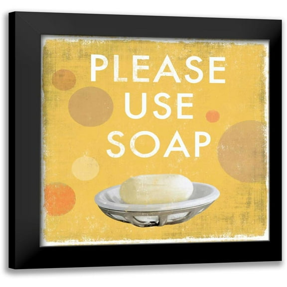 Fontaine, Drako 12x12 Black Modern Framed Museum Art Print Titled - Please Use Soap