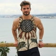 thumbnail image 6 of Gukieu USA Sunflower Flag Print Men's Quick Dry Fitness Vest, Round Neck Sleeveless Fitness Bodybuilding Top-3X-Large, 6 of 7