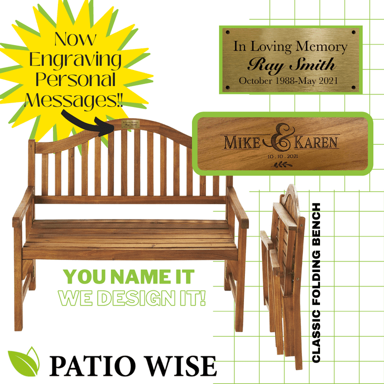 Personalized garden bench sales