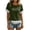 Army Green*Back to School Shirt for Women, variant on Short Sleeve Fringe Tops for Women Retro Crew Neck Tassel Patchwork Hem Blouses Western Cowgirl Black S