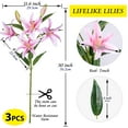 thumbnail image 2 of Lilies Artificial Flowers Bouquet 30” Long Stems, 3pcs Bundle (White), 2 of 11