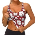 thumbnail image 3 of Fotbe Cute Baseball Sujetador Deportivo Largo sin Aros para Mujer con Almohadillas y Soporte Medio, Transpirable y Absorbente, Camiseta Tipo Chaleco o Tank Top-Large, 3 of 8