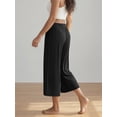 thumbnail image 5 of SWQZVT Women's Wide Leg Palazzo Lounge Capri Pants with Pockets High Waist Cropped Yoga Casual Pajama Pants, 5 of 6