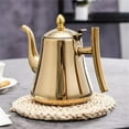thumbnail image 1 of 1L Tea Kettle Strainer Stovetop Teapot Home Restaurant Golden Water Kettle (Stainless Steel,Gold), 1 of 4