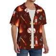 thumbnail image 4 of Vsdgher Fire Extinguisher Print Men's Wrinkle Free Untucked Cuban Shirt Business Casual Button Down Shirts Short Sleeve Shirt, 4 of 7