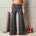 thumbnail image 2 of Pants for Women Coral Fold Over Yoga Pants Solid Wide Leg Loose Fit Ruched Waist Pants for Yoga Sports Everyday Yoga Pants Women, 2 of 8