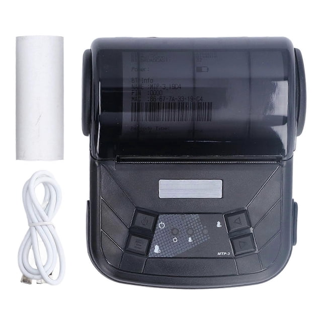 Thermal Receipt Printer 80mm High Speed Low Noise Bluetooth Printer for Supermarket Shopping Mall Restaurant Black Without Case