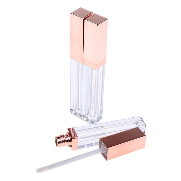 3 frascos vacíos para cosméticos, rellenables, para labios Rosa de oro