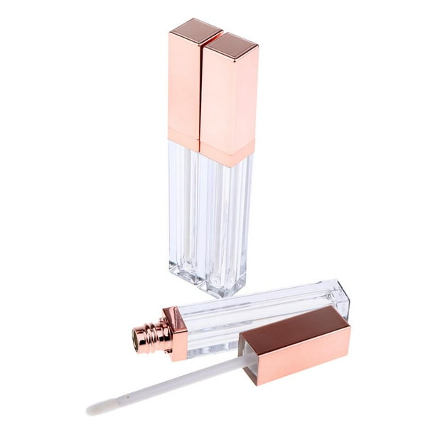 3 frascos vacíos para cosméticos, rellenables, para labios Rosa de oro