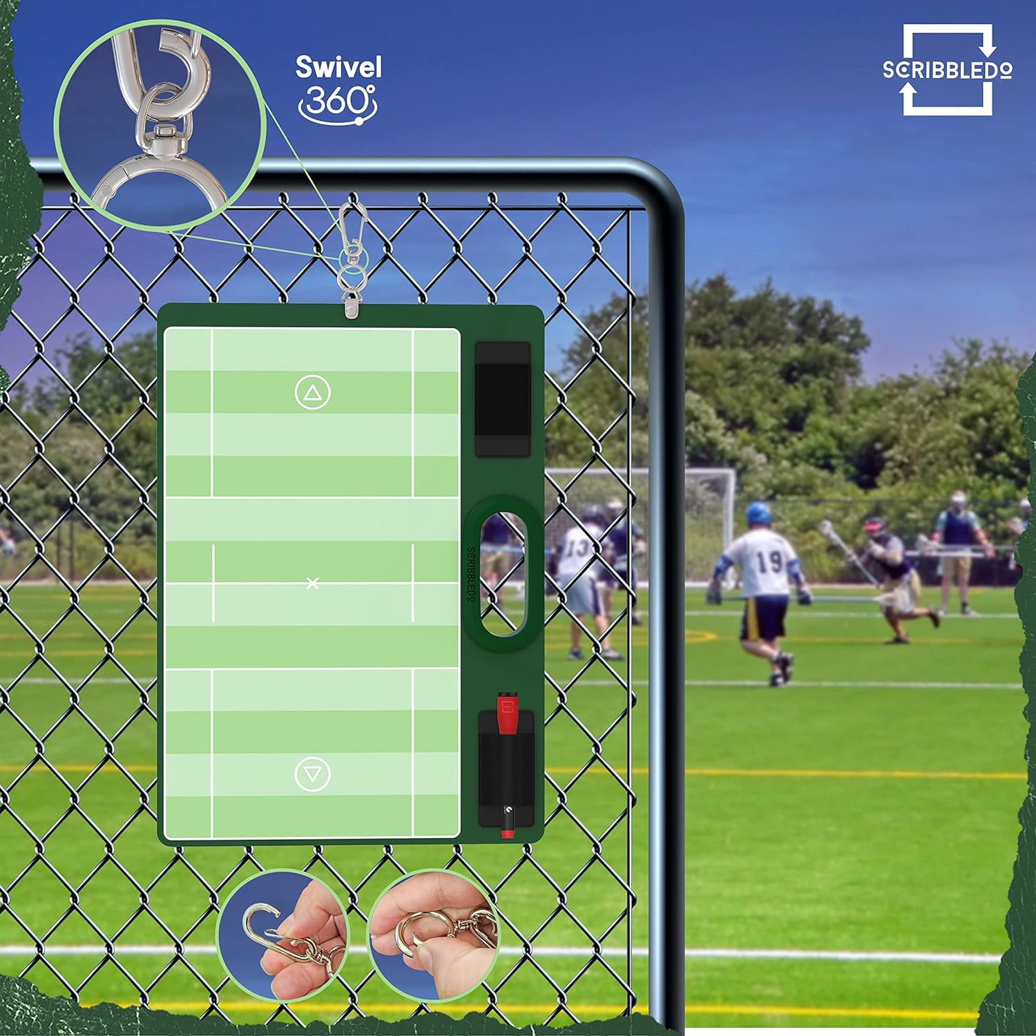 Lacrosse Dry Erase Board for Coaches 15x10.5 Inch Lacrosse Whiteboard Coaching Supplies