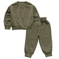 thumbnail image 4 of KAUOD Toddler Cotton Sweatshirts Set 2 Piece Plain Crew Neck Pullover Tops Joggers Sweatpants Sweatsuits Kids Tracksuits, 4 of 4
