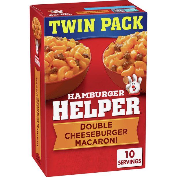 Hamburger Helper Double Cheeseburger Macaroni Pasta Meal Twin Pack, 12.