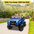 thumbnail image 3 of Historyli 24V Ride On Car, 2 Seater Ride On Car Truck, Electric Car, with Parent Remote Control, Blue, 3 of 8