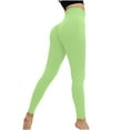 thumbnail image 2 of Sakmal High Waisted Women Leggings Tummy Control Scrunch Butt Soft Green Yoga Pants Workout Solid Long Leggings, 2 of 5
