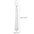 thumbnail image 2 of INSPIRE CHIC Men's Pretied Zipper Ties Solid Color Satin Shine Neckties Formal Casual White, 2 of 5