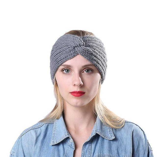 Diadema HUOGUO para mujer con forma de bola de pelo, elástica, hecha a mano