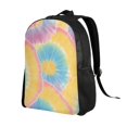 thumbnail image 3 of Single Side Full Backpack 16.1×11.8×4.5in Large Capacity Breathable Shoulder Belt Leisure Simple And Strong Bearing Capacity Yellow Tie-Dye Background Rainbow Colors_3, 3 of 8