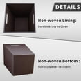 thumbnail image 4 of Leather  Bathroom Wastebasket, 16L/4.2 Gallon Office Garbage Can with Handles for Near Desk, Square Bedroom Waste Basket Bin for Home Dorm Decorative Brown, 4 of 6