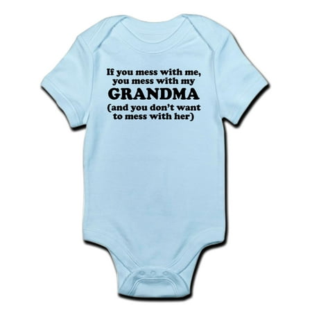 CafePress - You Mess With My Grandma Body Suit - Baby Light