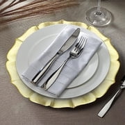 American Atelier, Round, Contessa Glass Decorative Pearl White with Gold Glitter Charger Plate, 13