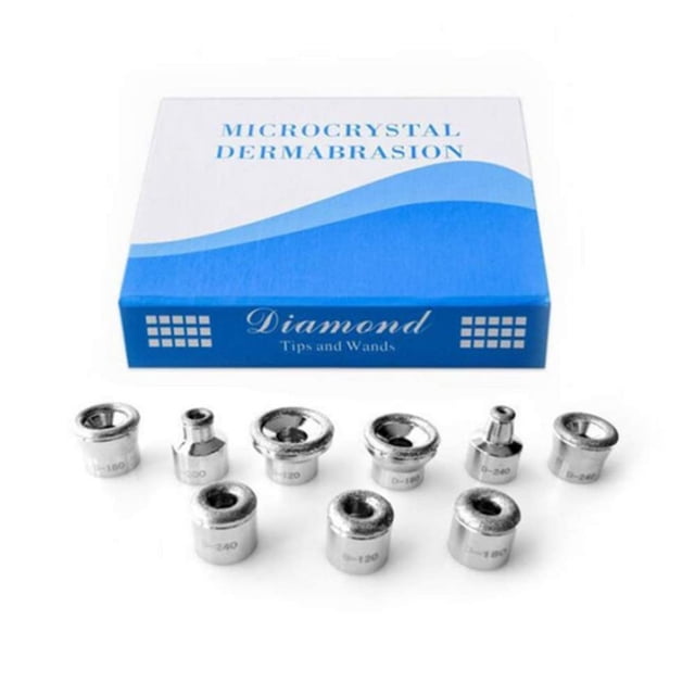 Cabezal de dermoabrasión de diamante exfoliante de microdermoabrasión herramienta de dermoabrasión Facial para el hogar reemplazos de dermoabrasión 9 puntas