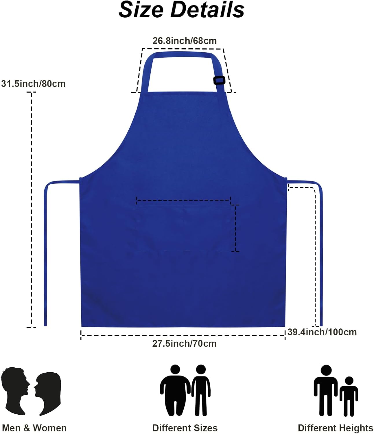 15 Pcs Adult Aprons Bulk with Pockets Adjustable Bib Chef Apron for Women Men Painting Cooking Crafting (S/L)