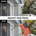 thumbnail image 3 of G128 Combo Pack: 5 Ft Tangle Free Aluminum Spinning Flagpole (Black) & USA Tea-Stained Flag 2.5x4 Ft, ToughWeave Pro Series Embroidered 420D Polyester | Pole with Flag Included, 3 of 9
