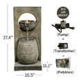 thumbnail image 6 of Water Fountain Modern Waterfall Garden Freestanding Fountain Curved Surface Artistry Design with LED Lights for Garden, Living Room, Patio, Home Decor, 6 of 7