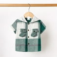 thumbnail image 4 of Vedolay Cute Tops For Boy Big Boys' Short Sleeve Button Down Cute Casual Summer Shirt,Green 1-2 Years, 4 of 5