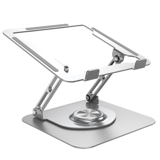 Todo el soporte de aluminio para computadora portátil Diseño hueco plegable Computadoras portátiles Elevador Soporte de escritorio Plata Jinwen Soporte para computadora portátil