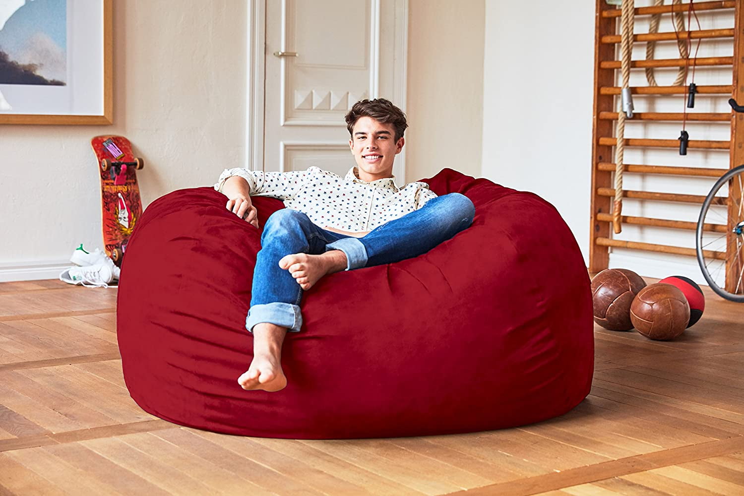 Long Bean Bag Lumaland 7ft Giant Bean Bag Microsuede Foam