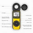 thumbnail image 3 of Digital Illuminance Handheld Light Meter 0.1~400,000 Lux 270º Rotated Sensor for Plants LED Lights Light Tester, 3 of 6