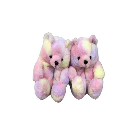

Sanviglor Mens House Shoes Fuzzy Teddy Bears Slippers Plush Animal Slipper Indoor Comfort Casual Home Shoe Lightweight Winter Warm Pink Yellow Teddy Bear (W) US 4-9/(M) US 7-8