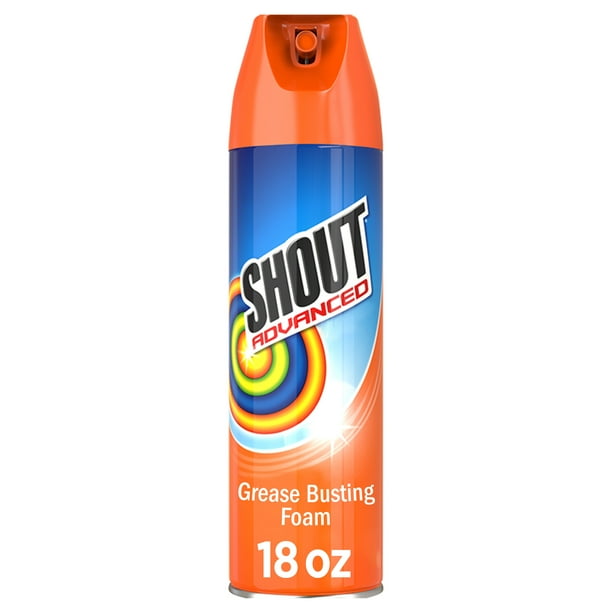 Shout Advanced Grease Busting Foam, Laundry Stain Remover, 18 Ounce