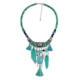 thumbnail image 3 of maskred Exquis Turquoise Pompons Choker Bohème Déclaration Collier Vert 45 + 8cm 1Set, 3 of 6
