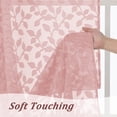 thumbnail image 3 of MKHILL 42x14 Blush Jacquard Clip Leaf Sheer Valance, 14 Inch Short Cafe Curtain for Small Kitchen Window, Rod Pocket Topper, 2 Panels, Each 42"Wx14"L, 3 of 9