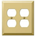 thumbnail image 2 of 3PC Amerelle Century Polished Brass Beige 2 gang Stamped Steel Duplex Outlet Wall Plate 1 pk, 2 of 2