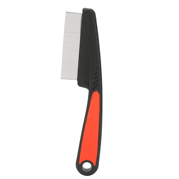 Fine Tooth Comb, Stainless Steel High Strength Teeth Hair Combs No Slip Grip Handle Brush Pet Tear Stain Remover Combs Fine Tooth Dandruff Remove Comb Perfect Grooming Tool