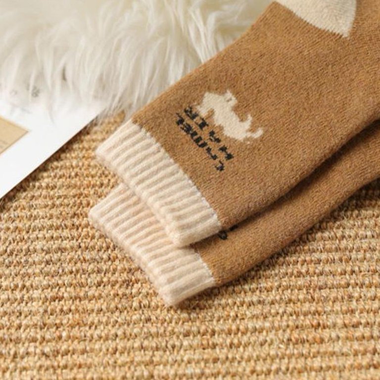 1 Pair Men Winter Camel Warm Couples Outdoor Cold Weather Wool