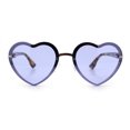 thumbnail image 3 of Womens Retro Rimless Heart Shape Metal Rim Sunglasses Gold Tortoise - Purple, 3 of 8