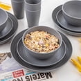 thumbnail image 3 of Supernal 32pcs Wheat Straw Dinnerware Sets,Unbreakable Dinnerware Sets for 8,Reusable Tableware,Straw Tableware,Dark Grey Set 16pcs Plates, 8pcs Bowls, 8pcs Cups, 3 of 8