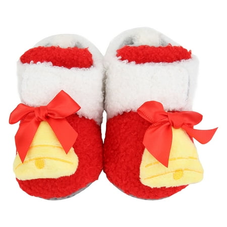 

1 Pair Baby s Winter Shoes Warm Christmas Styled Boots Toddlers Cotton Prewalker
