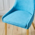 thumbnail image 5 of Light Blue Mid-Century Modern Chair with Gold Stainless Steel Legs for Kitchen Room, 5 of 8