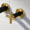 thumbnail image 2 of Wowow 2-Handle Wall-Mount Brass Roman Tub Faucet with Long Spout Reach in Black and Gold (Valve Included), 2 of 8