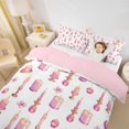 thumbnail image 2 of Castle Fairy Glam Candle Print Duvet Cover King,Pink Floral Pattern King Bedding,Grey Reversible,1 Duvet Cover and 2 Pillowcases, 2 of 6